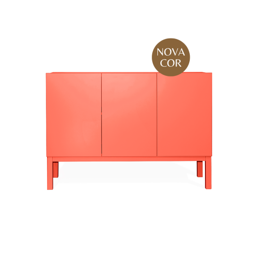 Armário 3 Portas Brás  -  Coral  - 120 x 86 x 42 cm