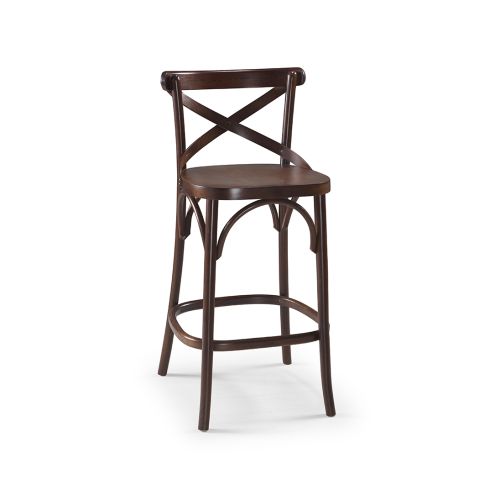 Banqueta X - Madeira Natural Escura