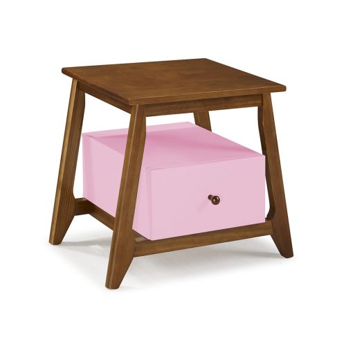 Mesa de Cabeceira Stoka 01 gaveta  -  Rosa Claro
