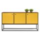Buffet Valley 3 Portas c/ pés de Metal -  Madeira e Amarelo