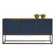 Buffet Valley 3 Portas c/ pés de Metal -  Madeira e Azul Escuro